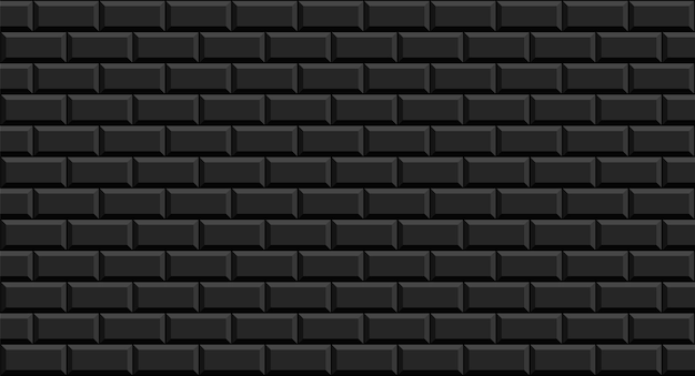 Vector subway tile background black brick wall pattern for kitchen and bathroom