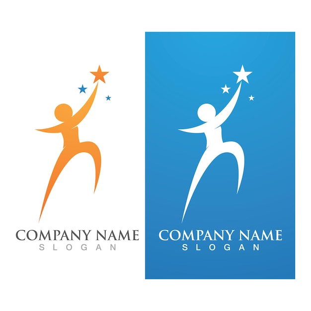 Success people star logo vector image