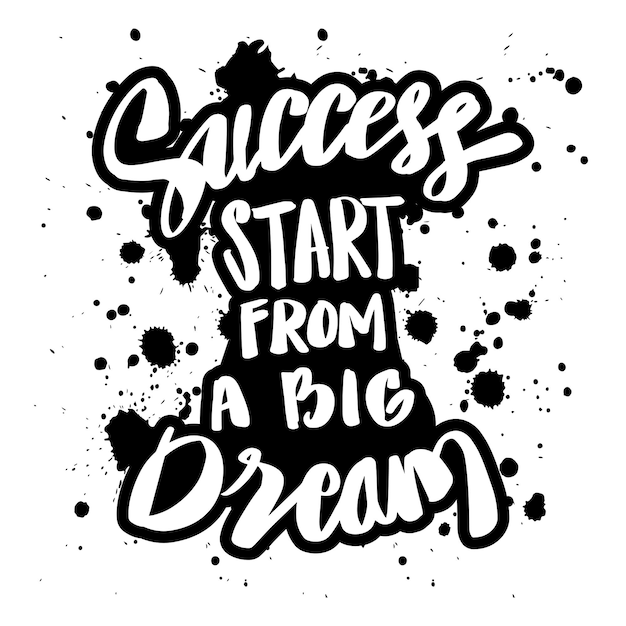 Success start from a big dream Motivational quote