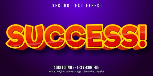 Success text, comic style editable text effect