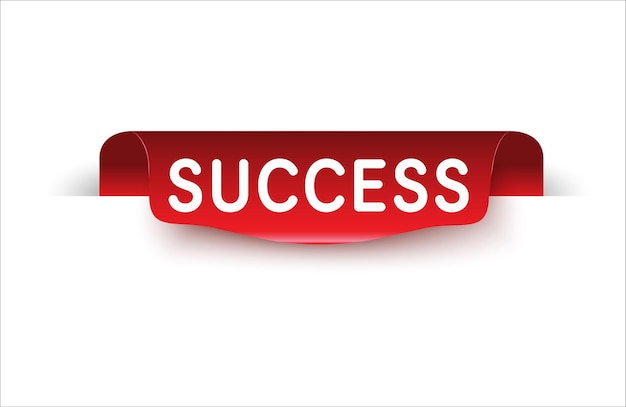 Success vector ribbon design template