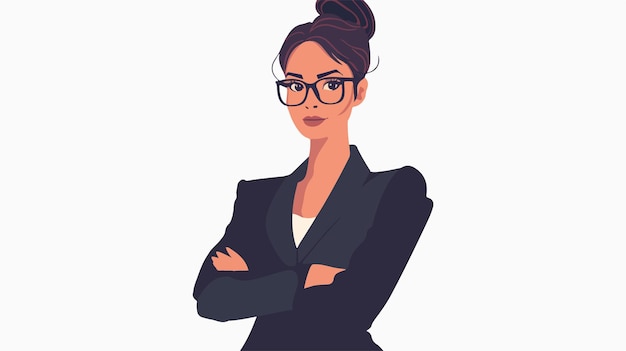 Vector successful business lady mixed media concept