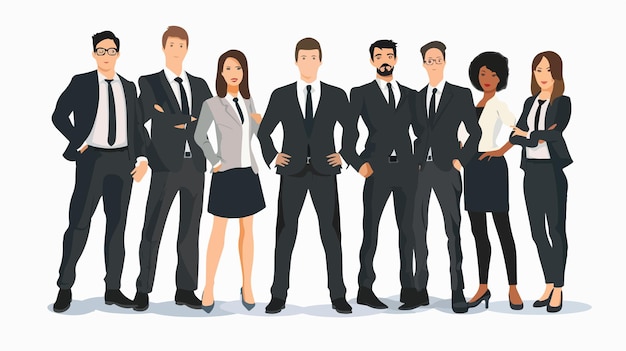 Successful Business Team Flat Vector Isolated