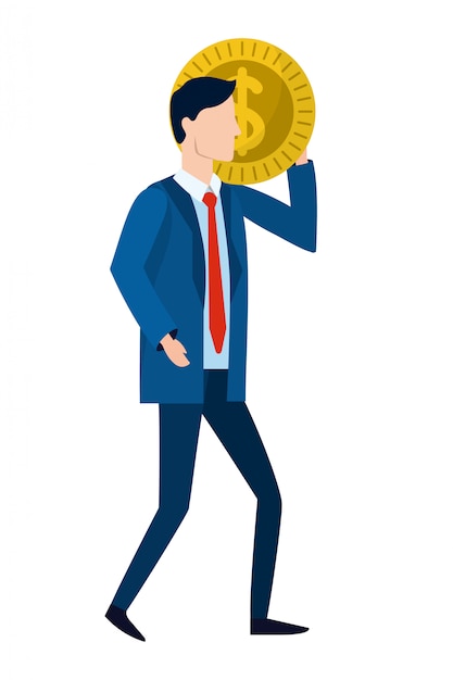 successful businessman avatar cartoon