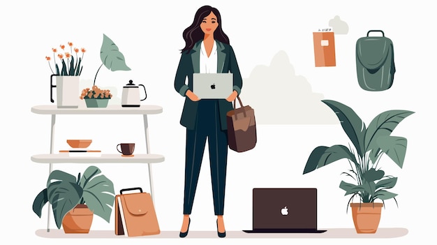 Vector successful female entrepreneur in business attire professional businesswoman image for marketing mat