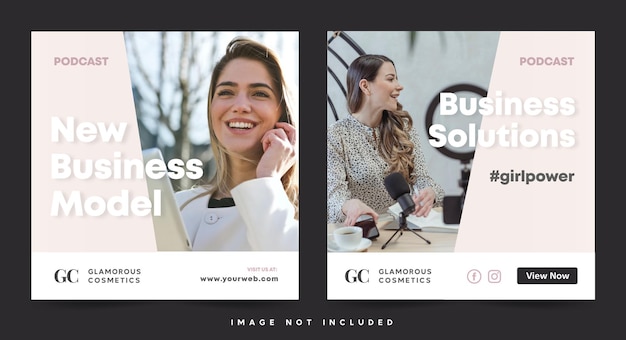 Successful woman social media post design