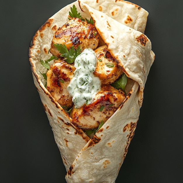 Succulent Grilled Chicken Wrap with Tzatziki A MediterraneanInspired Delight for Lunch or Dinner