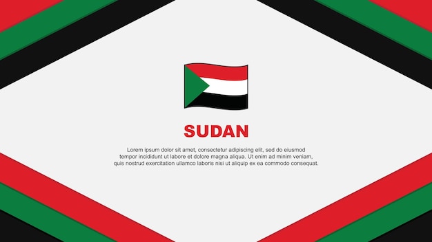 Sudan Flag Abstract Background Design Template Sudan Independence Day Banner Cartoon Vector Illustration Sudan Illustration