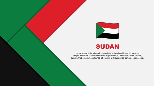 Sudan Flag Abstract Background Design Template Sudan Independence Day Banner Cartoon Vector Illustration Sudan