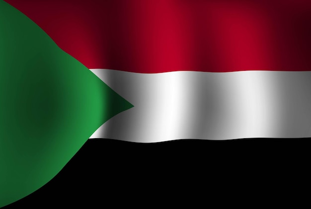 Sudan Flag Background Waving 3D National Banner Wallpaper