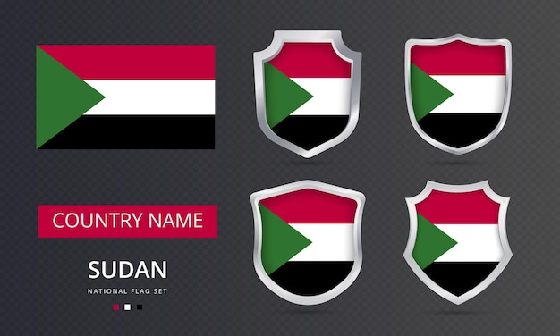 Sudan flag map location element design