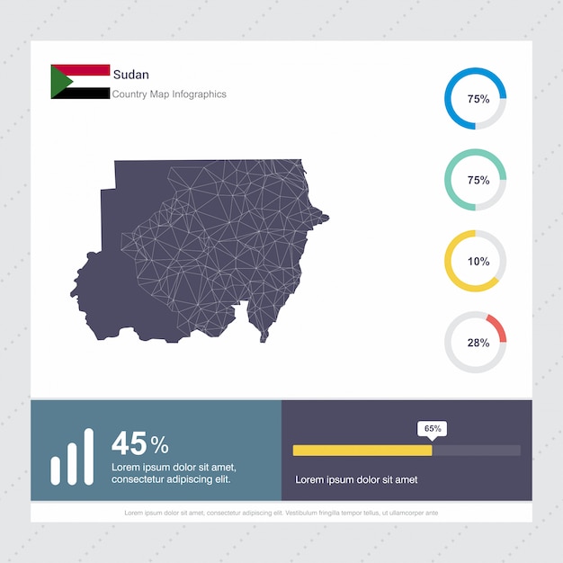 Sudan Map & Flag Infographics template