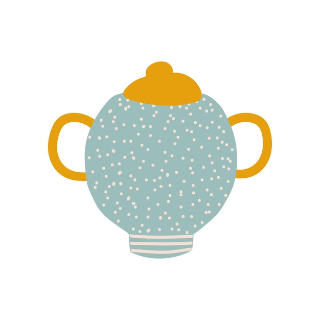 Sugar bowl cute ceramic crockery vector illustration