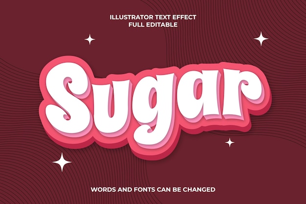 sugar candy editable text effect