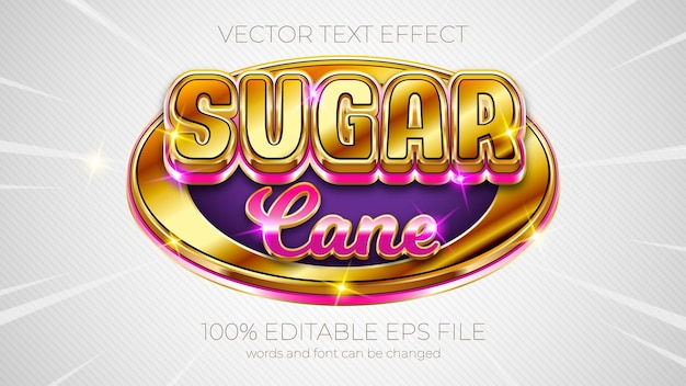 Sugar cane editable text effect style EPS editable text effect