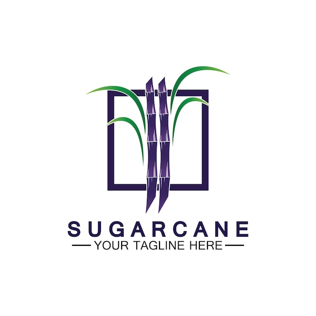 Sugar cane logo icon symbol vector illustration design template