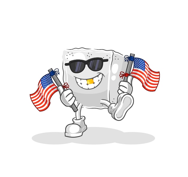 Sugar cube american youth cartoon mascot vector