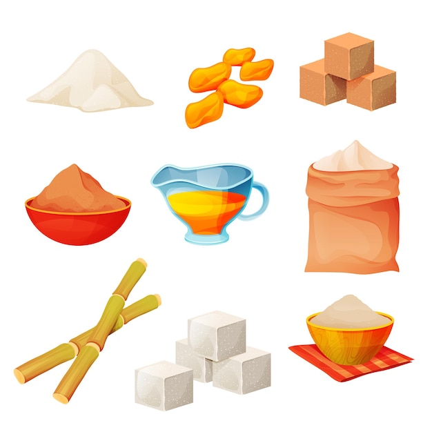 Sugar products set