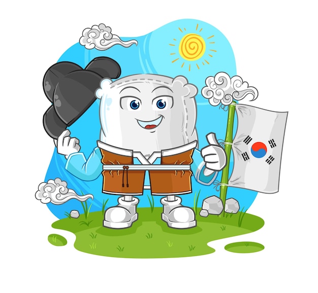 Sugar sack korean culture vector cartoon character