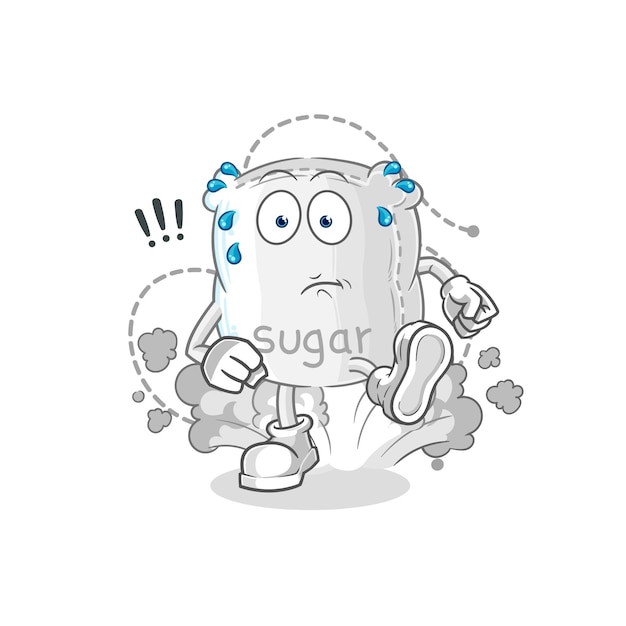 Sugar sack running illustration character vector