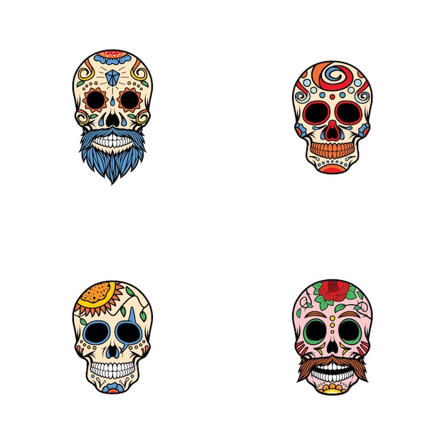 sugar skull designs vector template