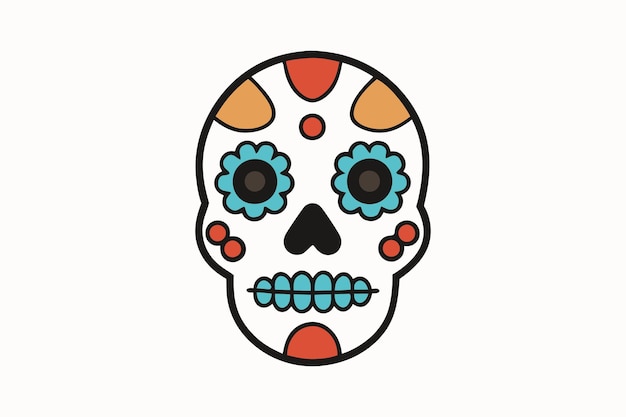 Vector sugar skull icon vector art and illustration