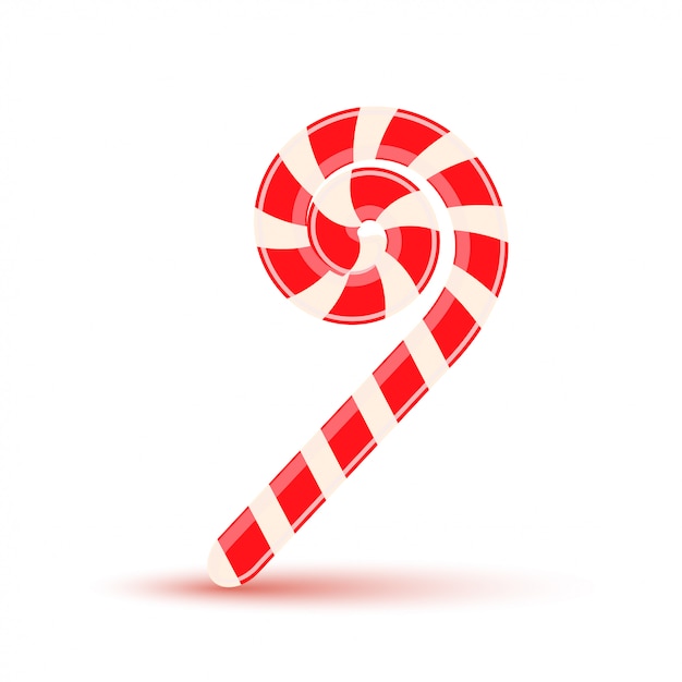 Sugar stick, christmas candy isolated on a white background. 