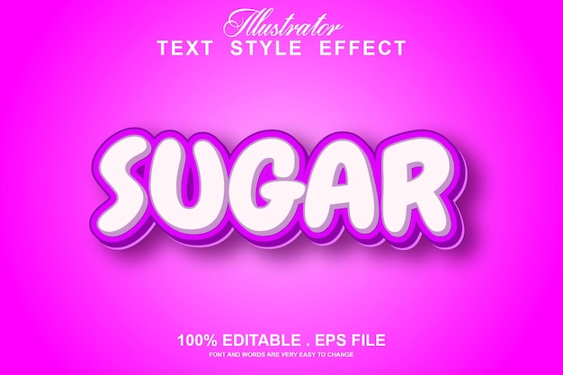 sugar text effect editable