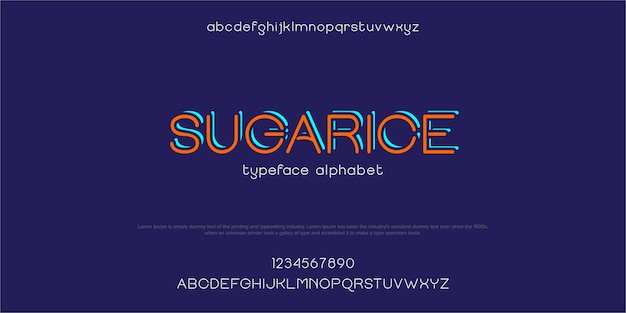 SUGARICE Line alphabet font typography typeface vector illustration