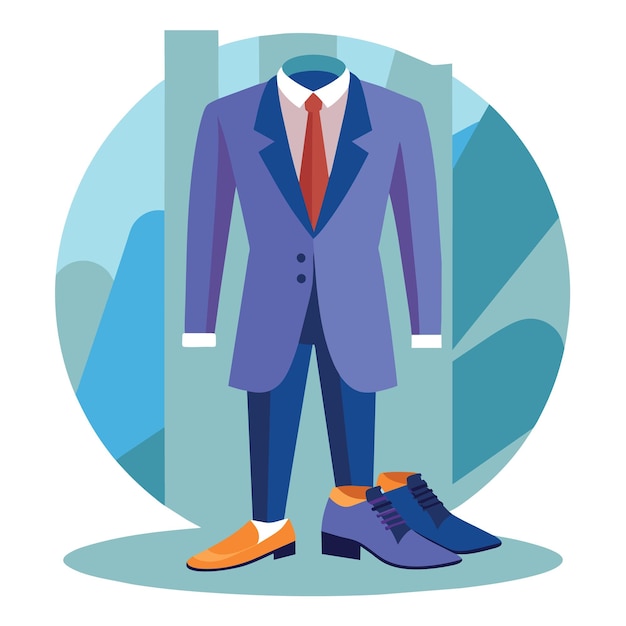 Vector suit and shoes illustration vector on a white background