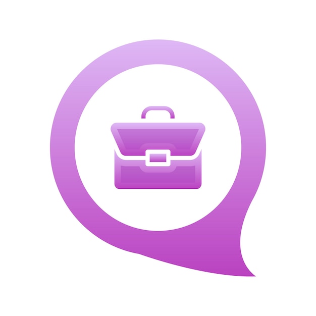 Suitcase chat logo gradient design template icon element