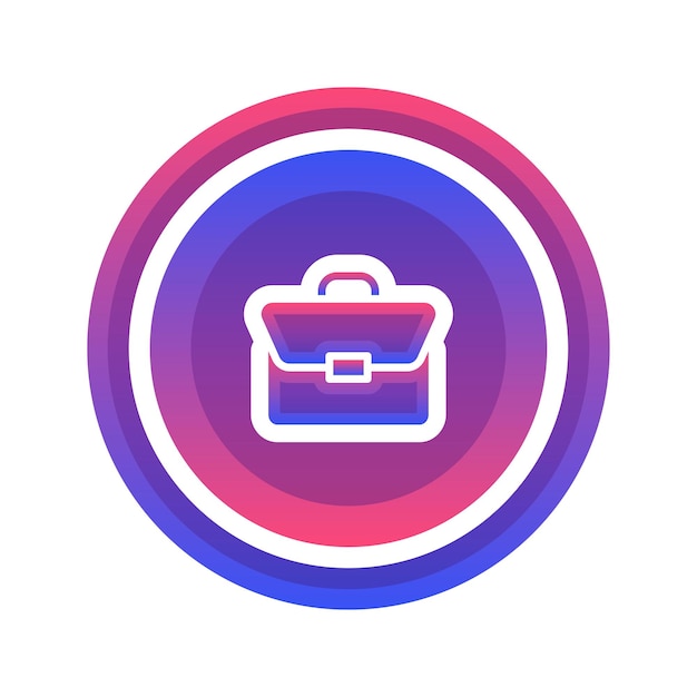 Suitcase coin logo gradient design template icon element