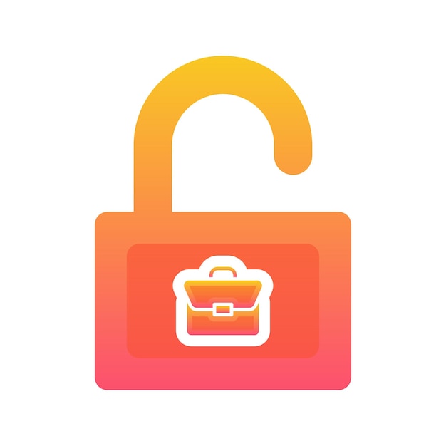 Vector suitcase padlock logo gradient design template icon element