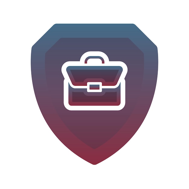 Suitcase shield logo gradient design template icon element