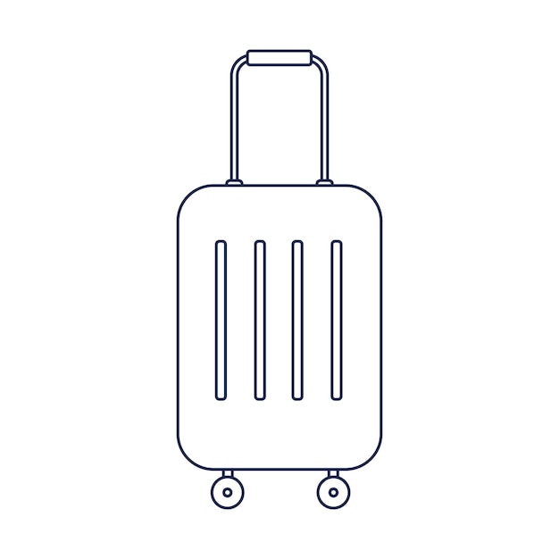 Suitcase travel luggage in line style