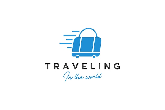 Suitcase traveler logo design traveling journey bag trip icon symbol