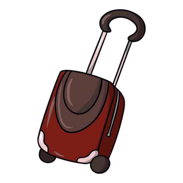 Suitcase on wheels Brown travel suitcase vector illustration design element