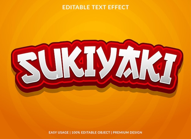 sukiyaki editable text effect template use for business logo and brand