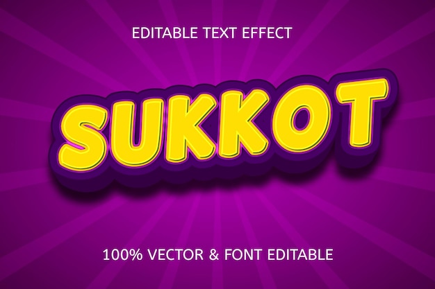 Sukkot color purple yellow editable text effect