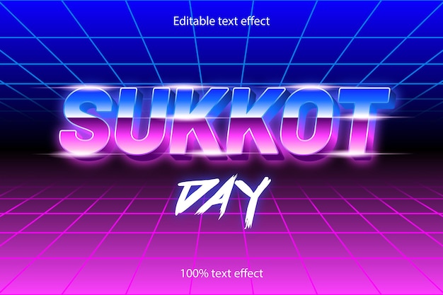 Sukkot day editable text effect retro style