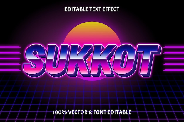 Sukkot editable text effect retro style