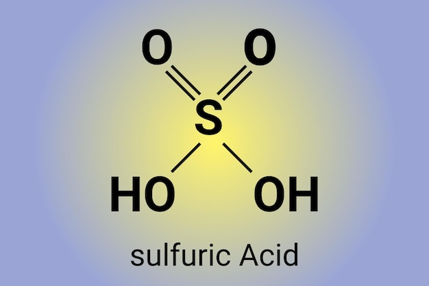 Sulfuric Acid strong mineral acid molecule Vector chemical structure