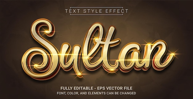 Sultan Text Style Effect Graphic Design Element