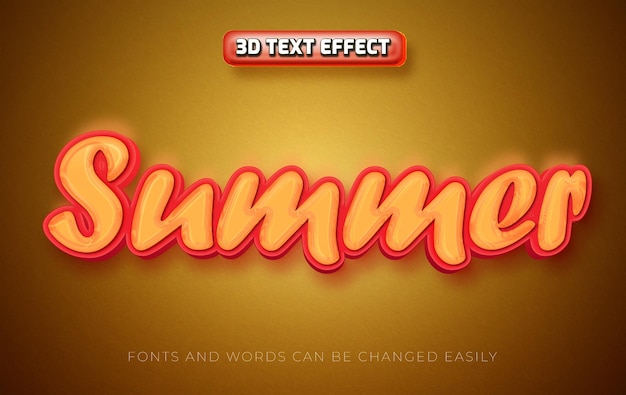 Summer 3d editable text effect style