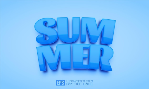 Summer 3d text editable style effect template