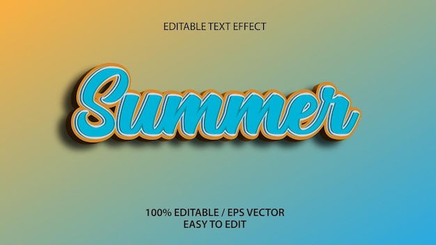 Summer 3D text effect Premium Vector