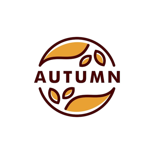 Summer autumn logo template. leaf icon symbol vector logotype