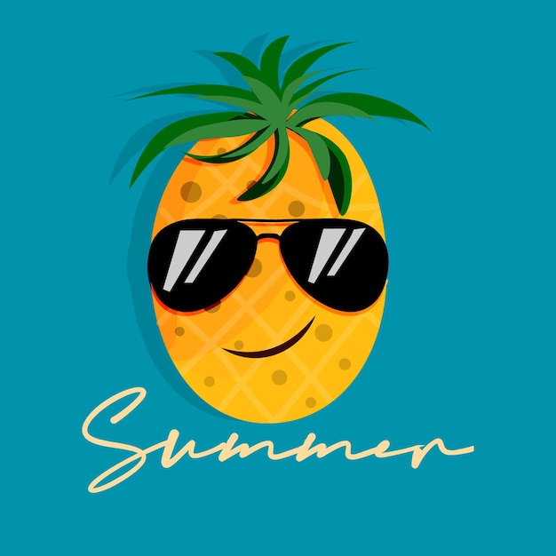 summer background with pineapple for your artwork tshirt design and web design eps 10