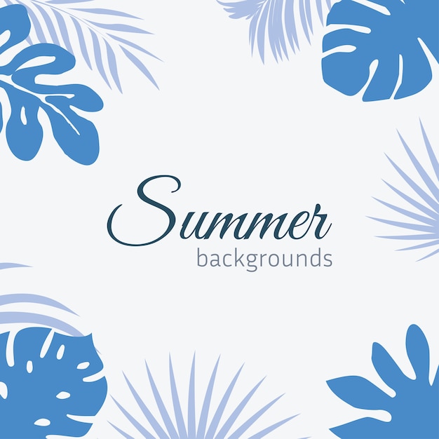 Summer background with tropical leaves