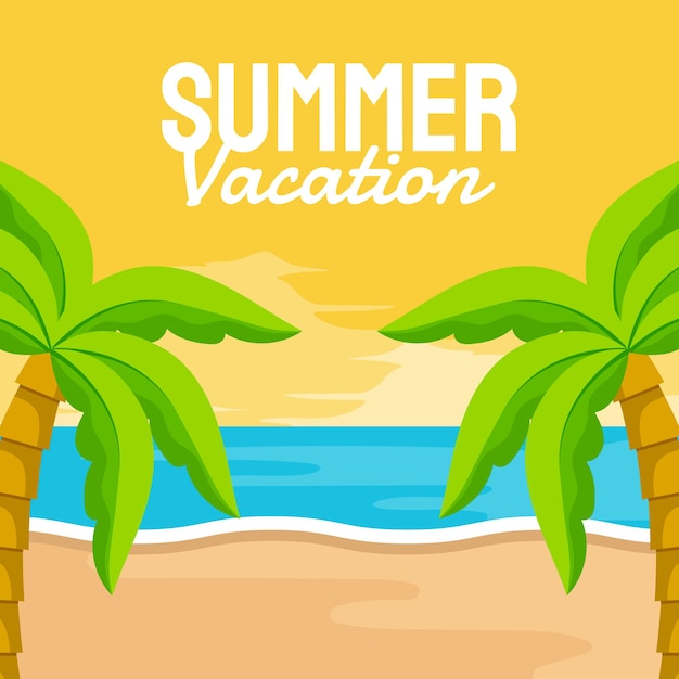 Summer banner template illustration